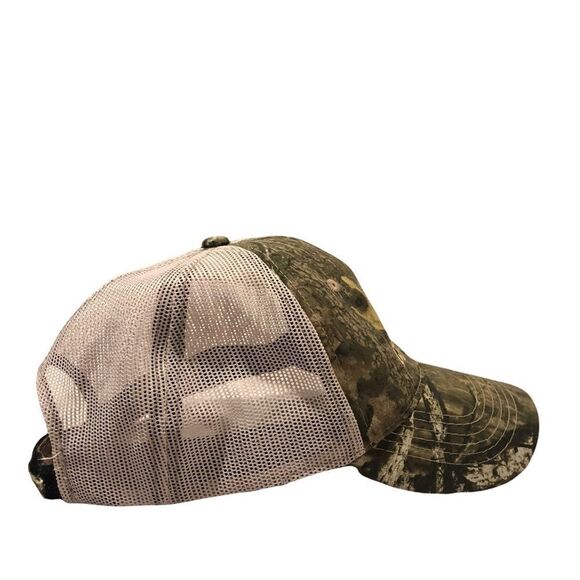 Mossy Oak Mesh and Fabric Hat with adjustable hook and loop closure - Picture 3 of 6